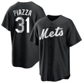 Trusc NY.Mets #31 Mike Piazza Player Black Home Game Stitched Jerseys