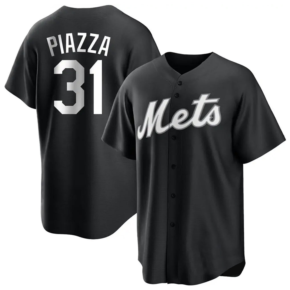 Trusc NY.Mets #31 Mike Piazza Player Black Home Game Stitched Jerseys