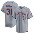 Trusc NY.Mets #31 Mike Piazza Player Gray Road Limited Home Stitched Jerseys