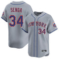 Trusc NY.Mets #34 Kodai Senga Player Gray Road Limited Home Stitched Jerseys