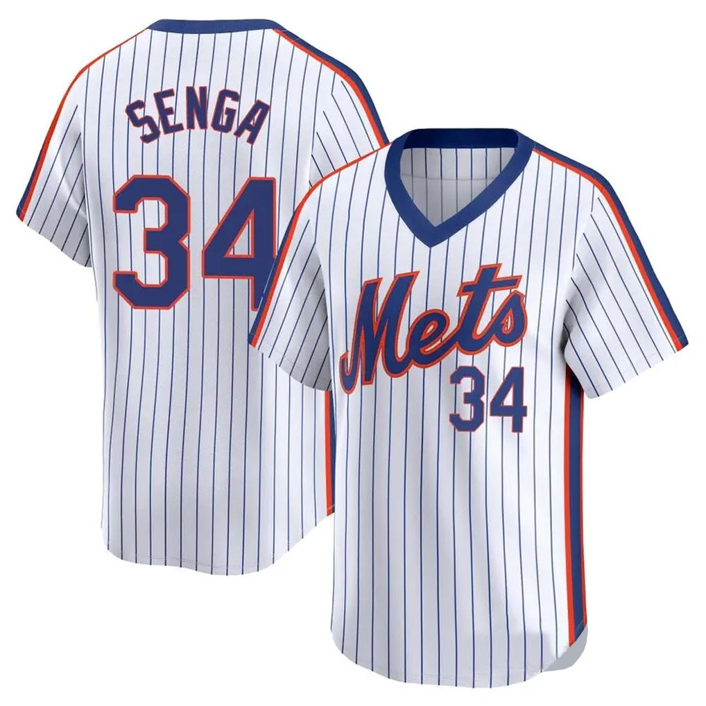 Trusc NY.Mets #34 Kodai Senga Player White Cooperstown Collection T-shirt Game Stitched Jerseys