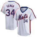 Trusc NY.Mets #34 Kodai Senga Player White Cooperstown Collection T-shirt Game Stitched Jerseys