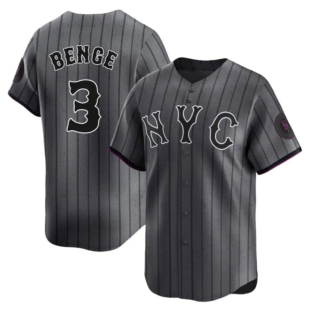 Trusc NY.Mets #3 Carson Benge Player Gray City Connect Limited Stitched Jerseys