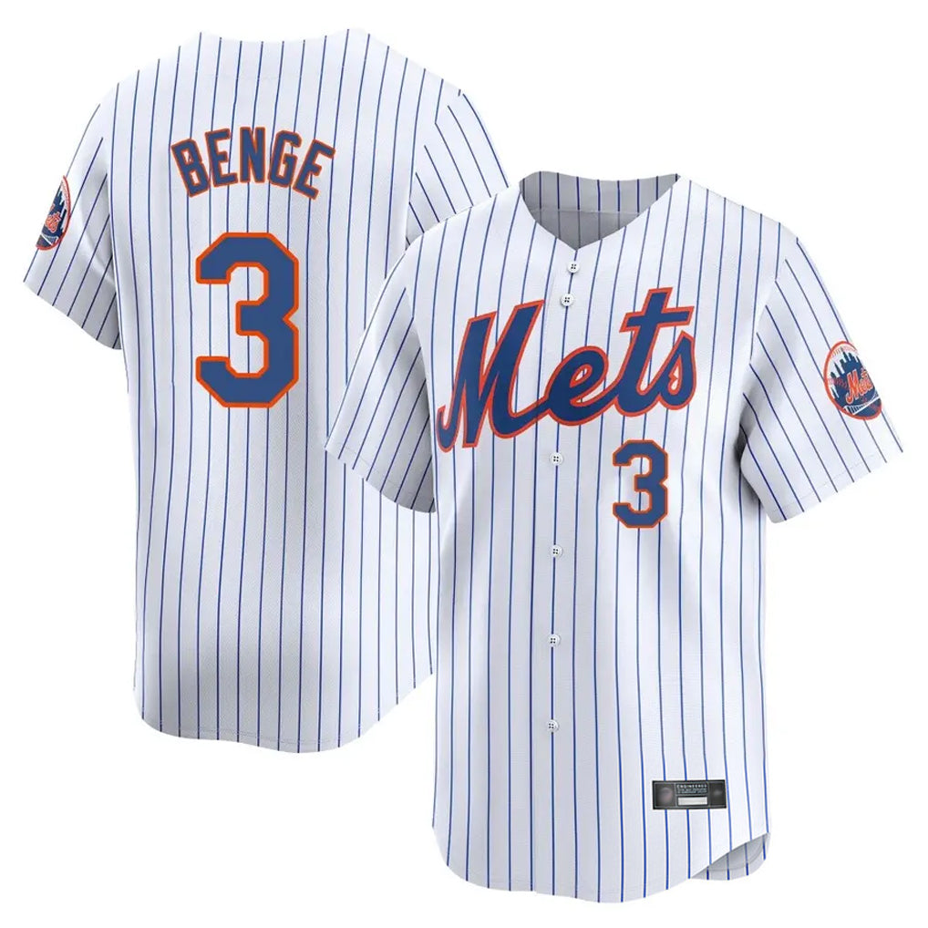 Trusc NY.Mets #3 Carson Benge Player White Home Replica Stitched Jerseys