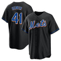 Trusc NY.Mets #41 Tom Seaver Player Black Replica Home Game Stitched Jerseys