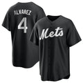 Trusc NY.Mets #4 Francisco Alvarez Player Black Home Game Stitched Jerseys