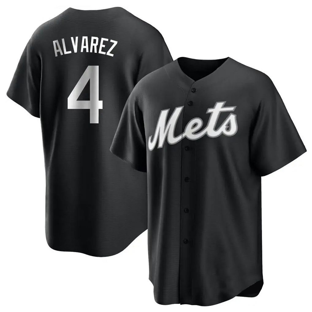 Trusc NY.Mets #4 Francisco Alvarez Player Black Home Game Stitched Jerseys