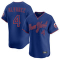 Trusc NY.Mets #4 Francisco Alvarez Player Royal T-shirt Home Limited Elite Stitched Jerseys
