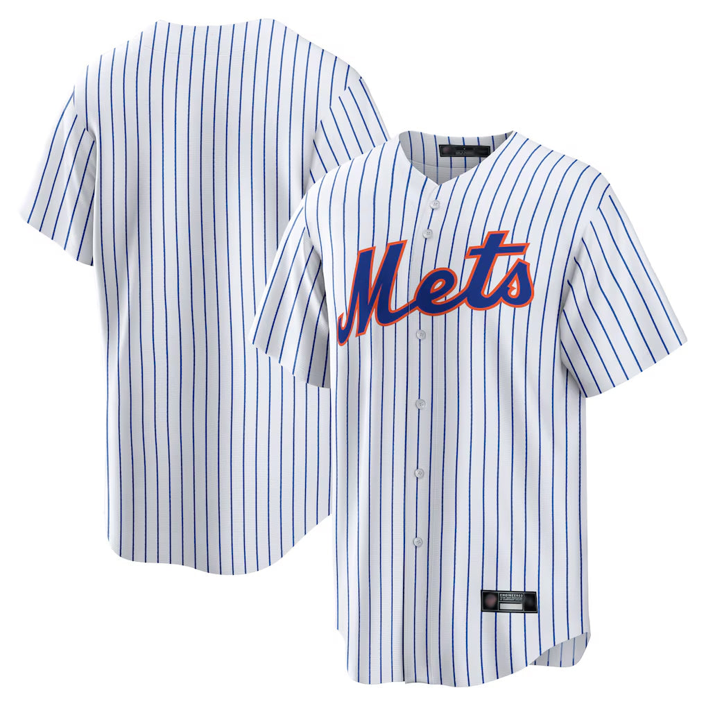 Trusc NY.Mets Blank Player White Home Game Stitched Jerseys