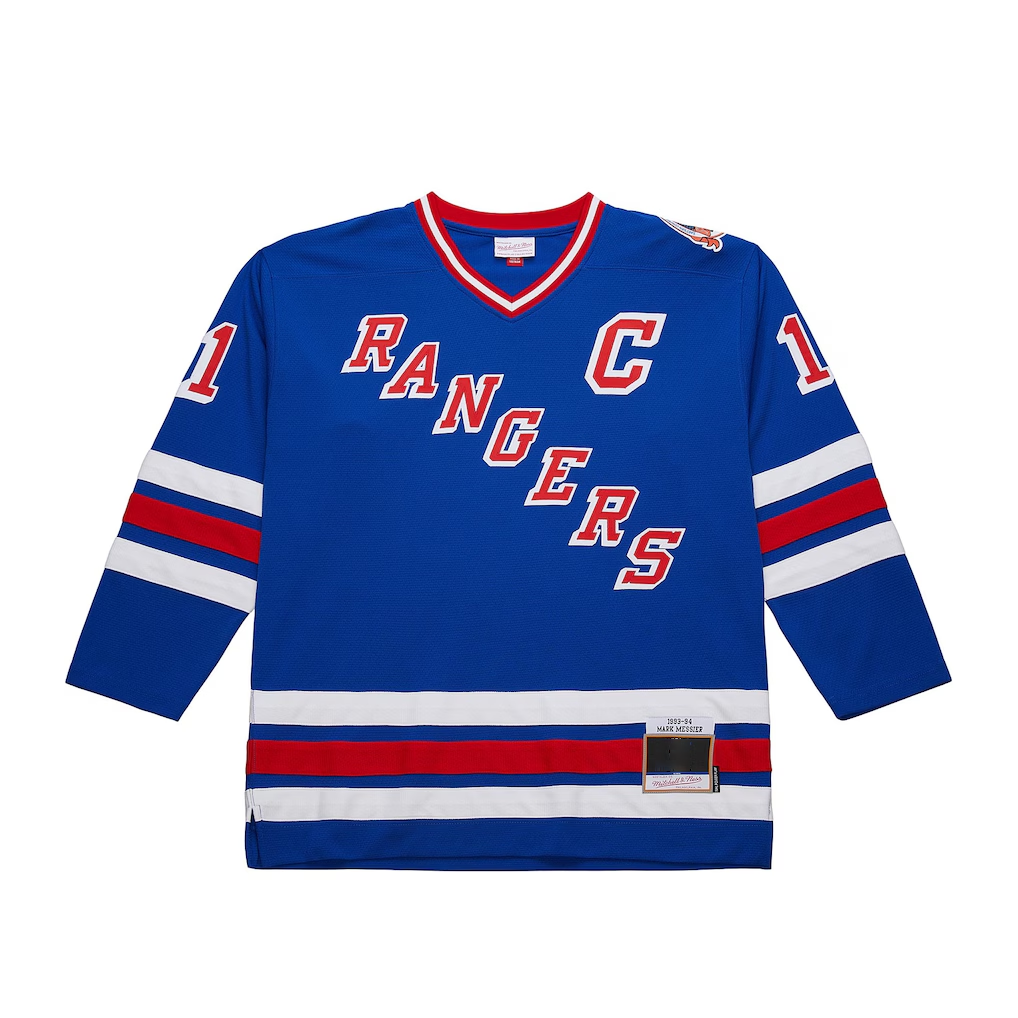 Trusc NY.Rangers Mark Messier Mitchell & Ness Blue Big & Tall 1993-94 Blue Line 2.0 Jerseys
