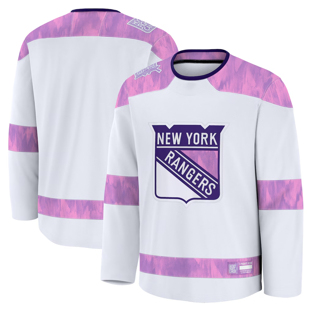 Trusc NY.Rangers White 2024 Hockey Fights Cancer Practice Jerseys
