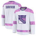 Trusc NY.Rangers White Hockey Fights Cancer Survivor Practice Jerseys