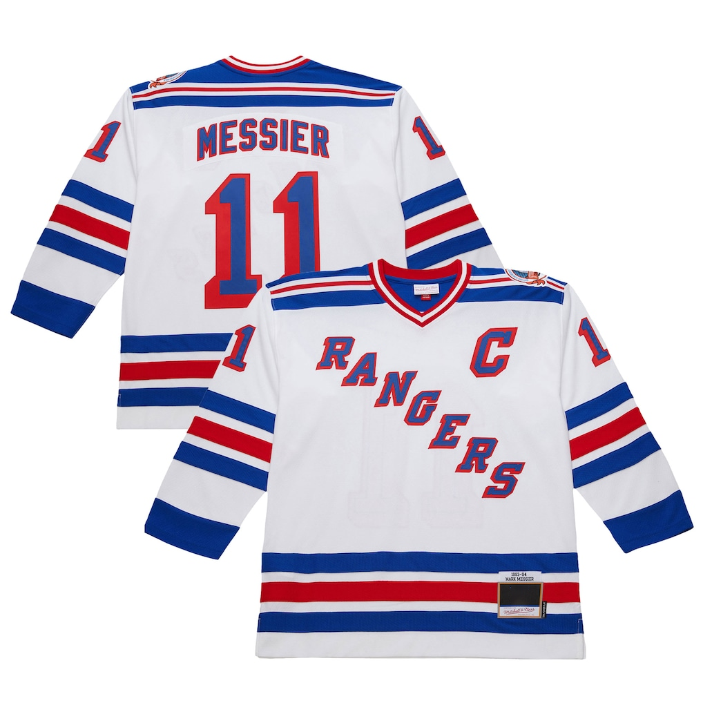 Trusc NY.Rangers #11 Mark Messier White 1993-94 Power Play Jerseys