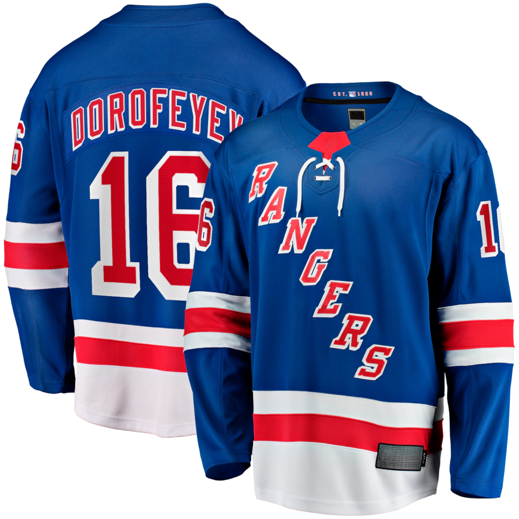 Trusc NY.Rangers #16 Pavel Dorofeyev Blue Home Breakaway Jerseys