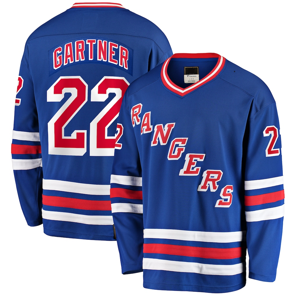 Trusc NY.Rangers #22 Mike Gartner Blue Home Breakaway Jerseys