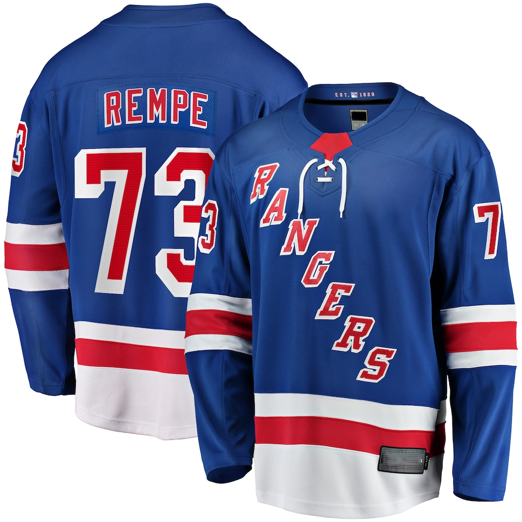 Trusc NY.Rangers #73 Matt Rempe Blue Home Breakaway Jerseys
