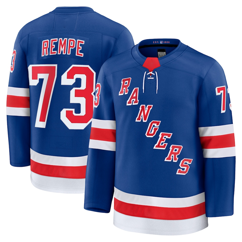 Trusc NY.Rangers #73 Matt Rempe Blue Home Premium Jerseys
