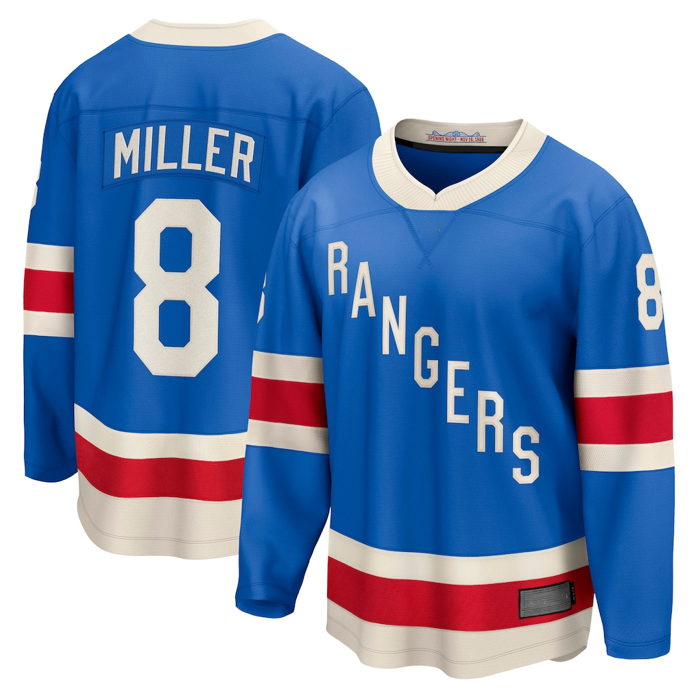 Trusc NY.Rangers #8 J.T. Miller Blue Centennial Breakaway Jerseys