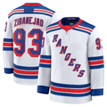 Trusc NY.Rangers #93 Mika Zibanejad White Away Premium Jerseys
