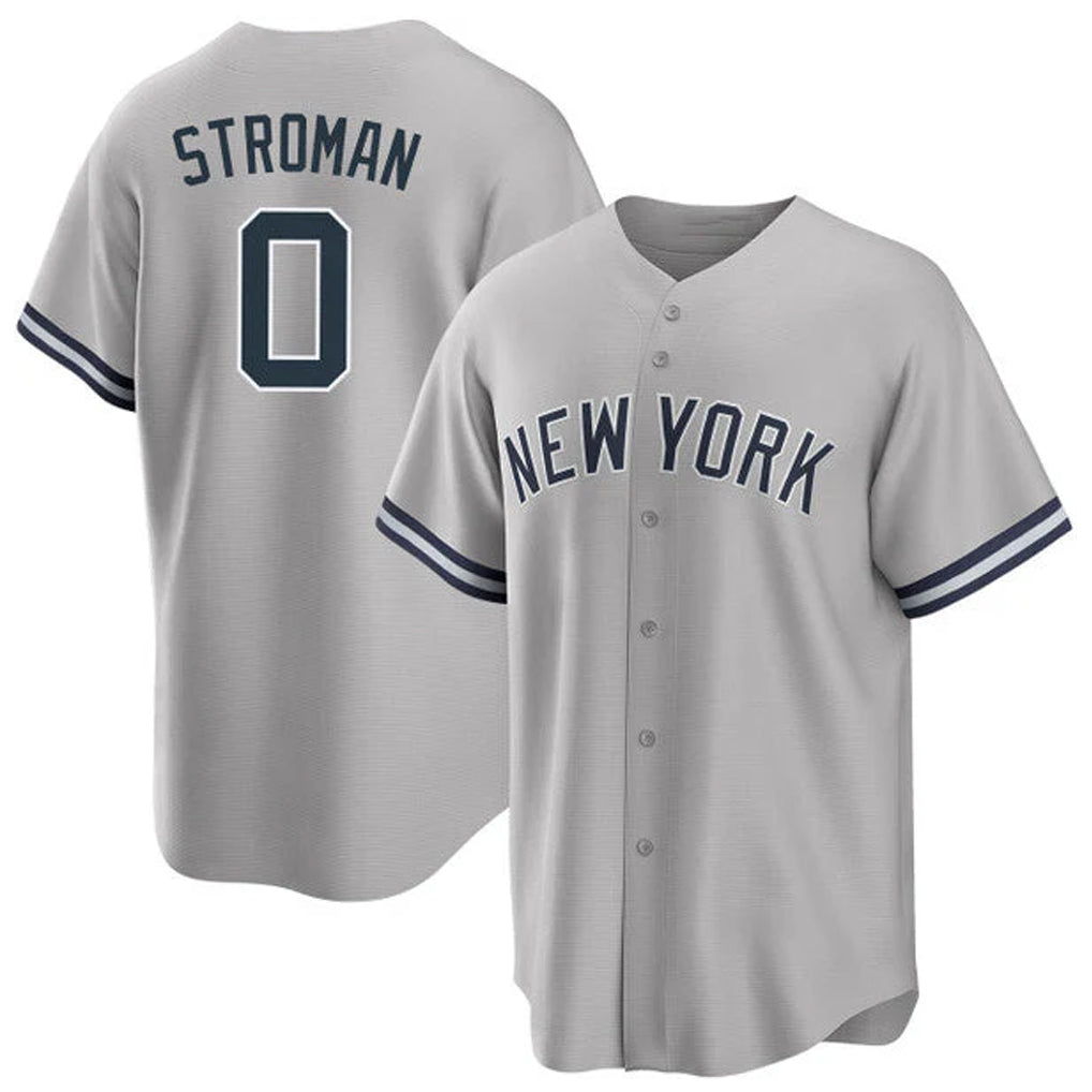 Trusc NY.Yankees #0 Marcus Stroman Player Gray Road Game Stitched Jerseys
