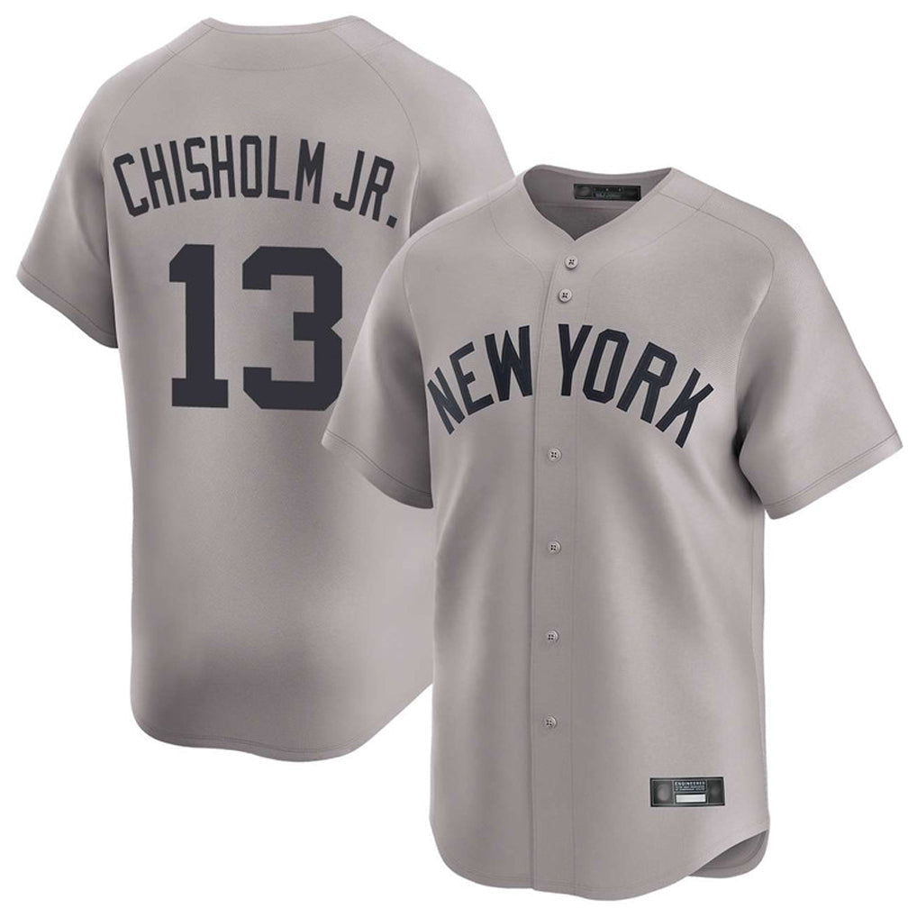 Trusc NY.Yankees #13 Jazz Chisholm Jr Player Gray Limited Home Stitched Jerseys