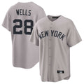 Trusc NY.Yankees #28 Austin Wells Player Gray Game Home Stitched Jerseys