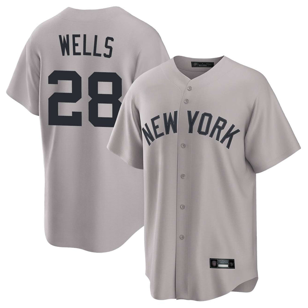 Trusc NY.Yankees #28 Austin Wells Player Gray Game Home Stitched Jerseys