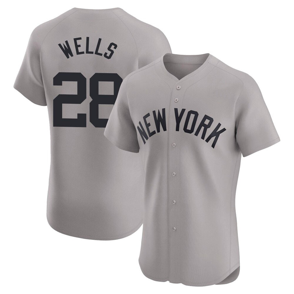 Trusc NY.Yankees #28 Austin Wells Player Gray Limited Elite Home Stitched Jerseys