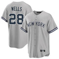 Trusc NY.Yankees #28 Austin Wells Player Gray Road Game Stitched Jerseys