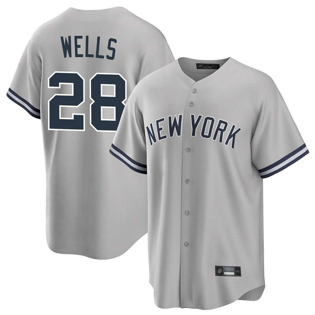 Trusc NY.Yankees #28 Austin Wells Player Gray Road Game Stitched Jerseys