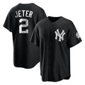 Trusc NY.Yankees #2 Derek Jeter Player Black Game Stitched Jerseys
