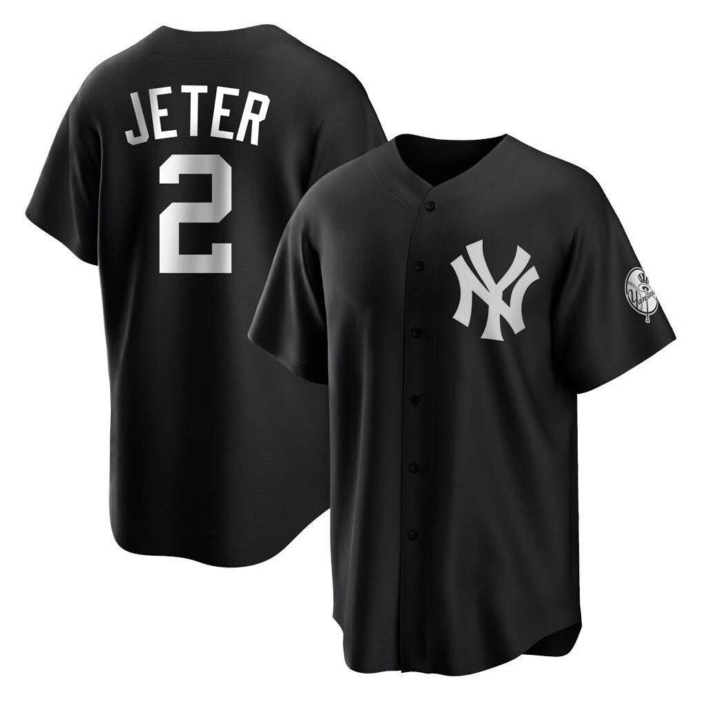 Trusc NY.Yankees #2 Derek Jeter Player Black Game Stitched Jerseys