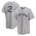 Trusc NY.Yankees #2 Derek Jeter Player Gray Field of Dreams Game Stitched Jerseys