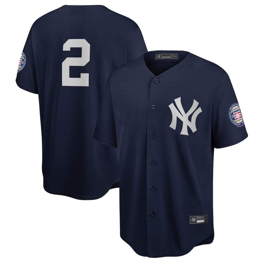 Trusc NY.Yankees #2 Derek Jeter Player Navy 2020 Hall of Fame Induction Limited Stitched Jerseys