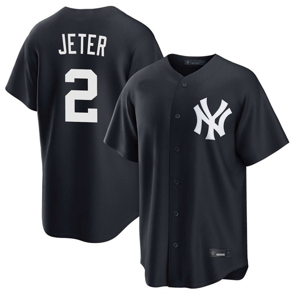 Trusc NY.Yankees #2 Derek Jeter Player Navy Game Stitched Jerseys