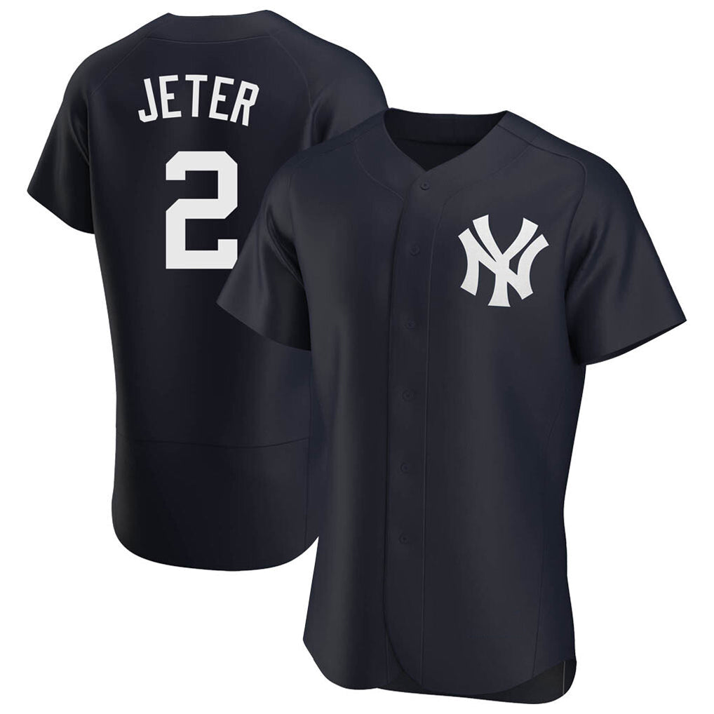 Trusc NY.Yankees #2 Derek Jeter Player Navy Limited Elite Home Stitched Jerseys