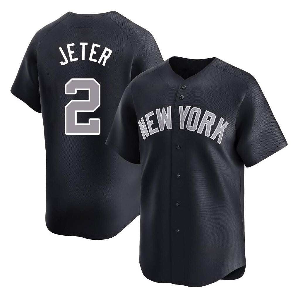 Trusc NY.Yankees #2 Derek Jeter Player Navy Limited Game Stitched Jerseys