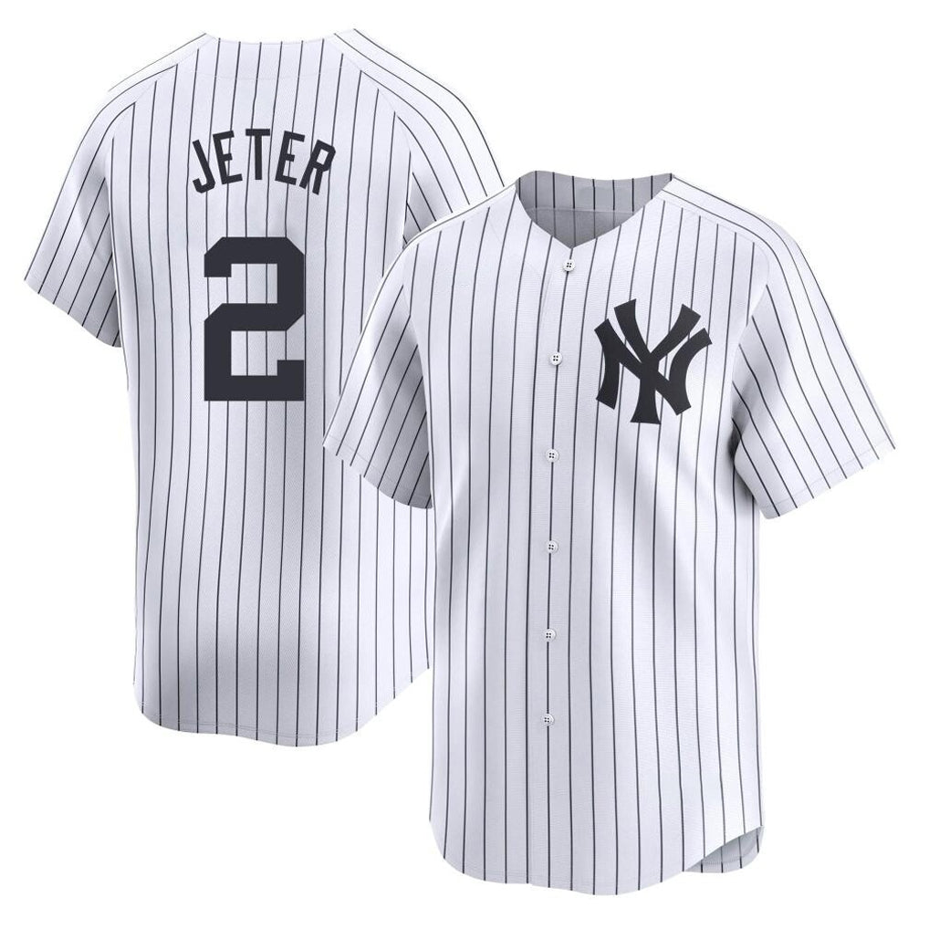 Trusc NY.Yankees #2 Derek Jeter Player White Limited Home Stitched Jerseys