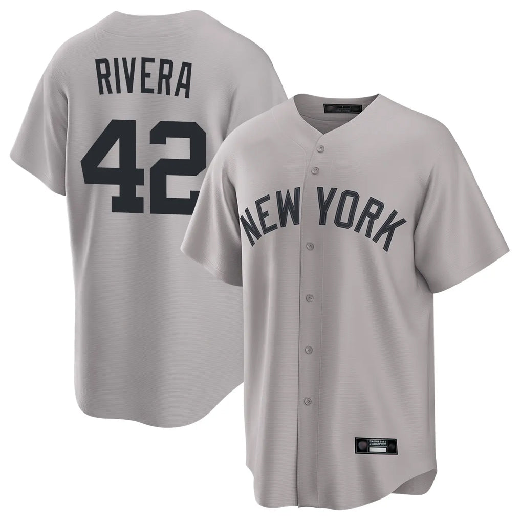 Trusc NY.Yankees #42 Mariano Rivera Player Gray Game Home Stitched Jerseys