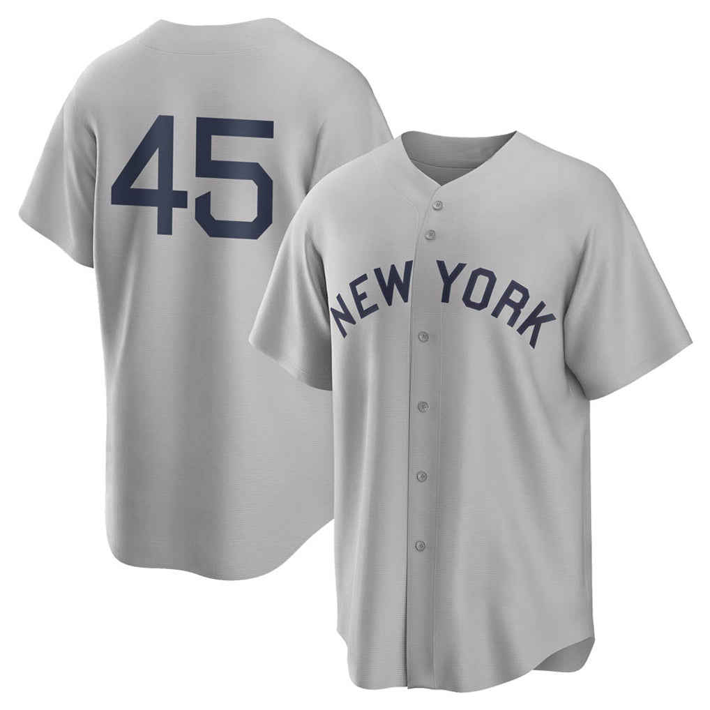 Trusc NY.Yankees #45 Gerrit Cole Player Gray Field of Dreams Game Stitched Jerseys
