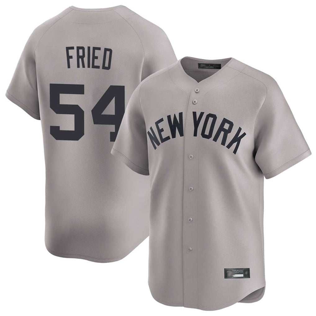 Trusc NY.Yankees #54 Max Fried Player Gray Limited Home Stitched Jerseys
