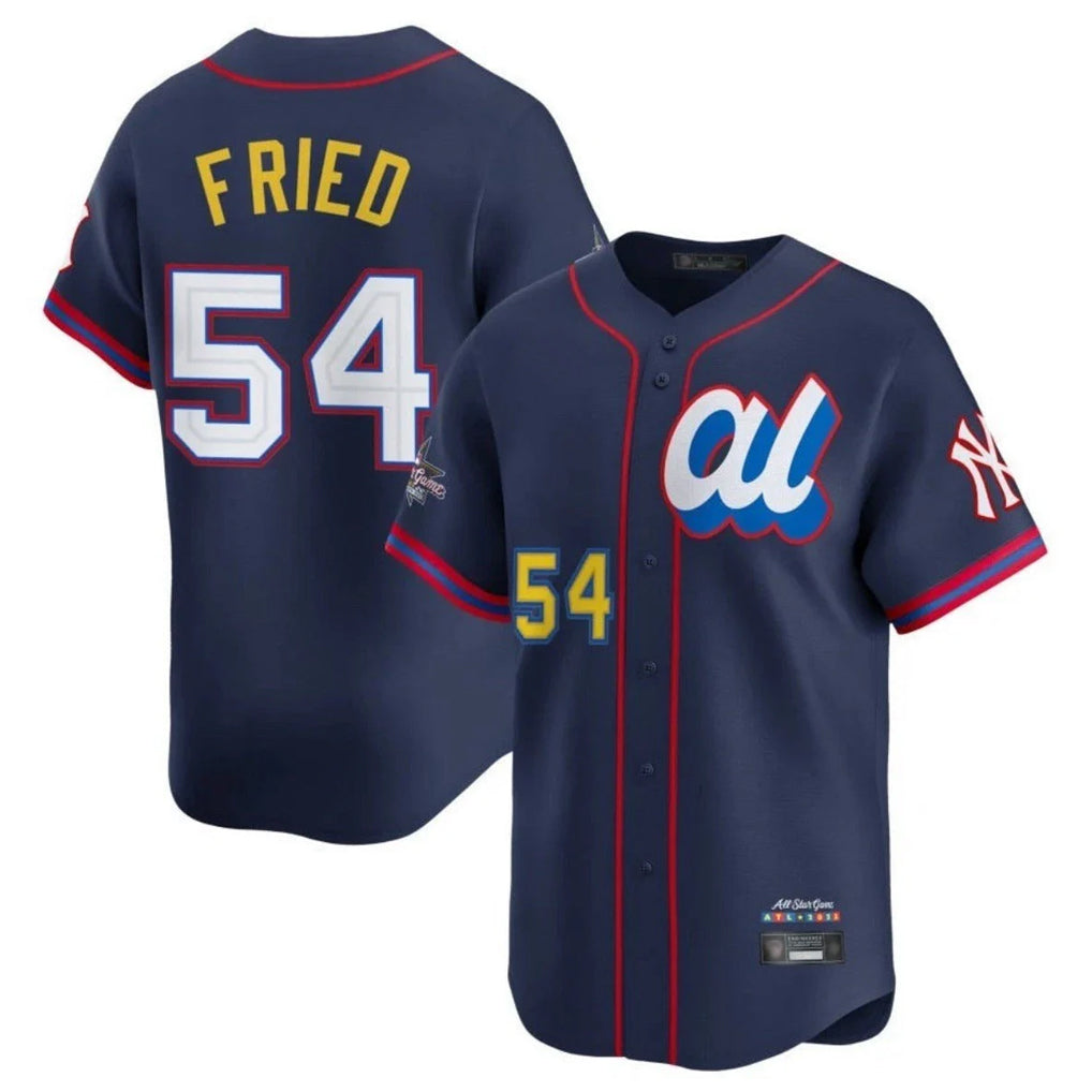 Trusc NY.Yankees #54 Max Fried Player Navy All Star Limited Home Stitched Jerseys