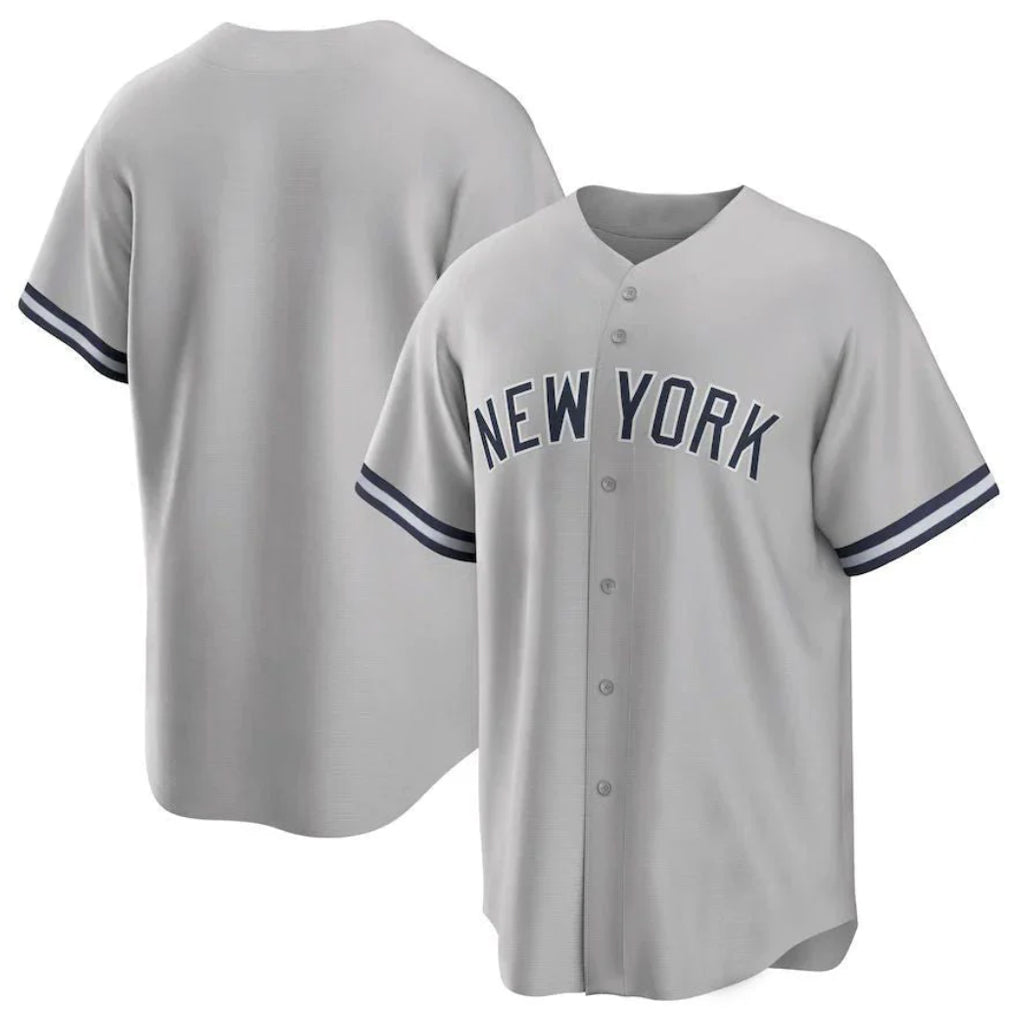Trusc NY.Yankees Blank Player Gray Road Game Stitched Jerseys