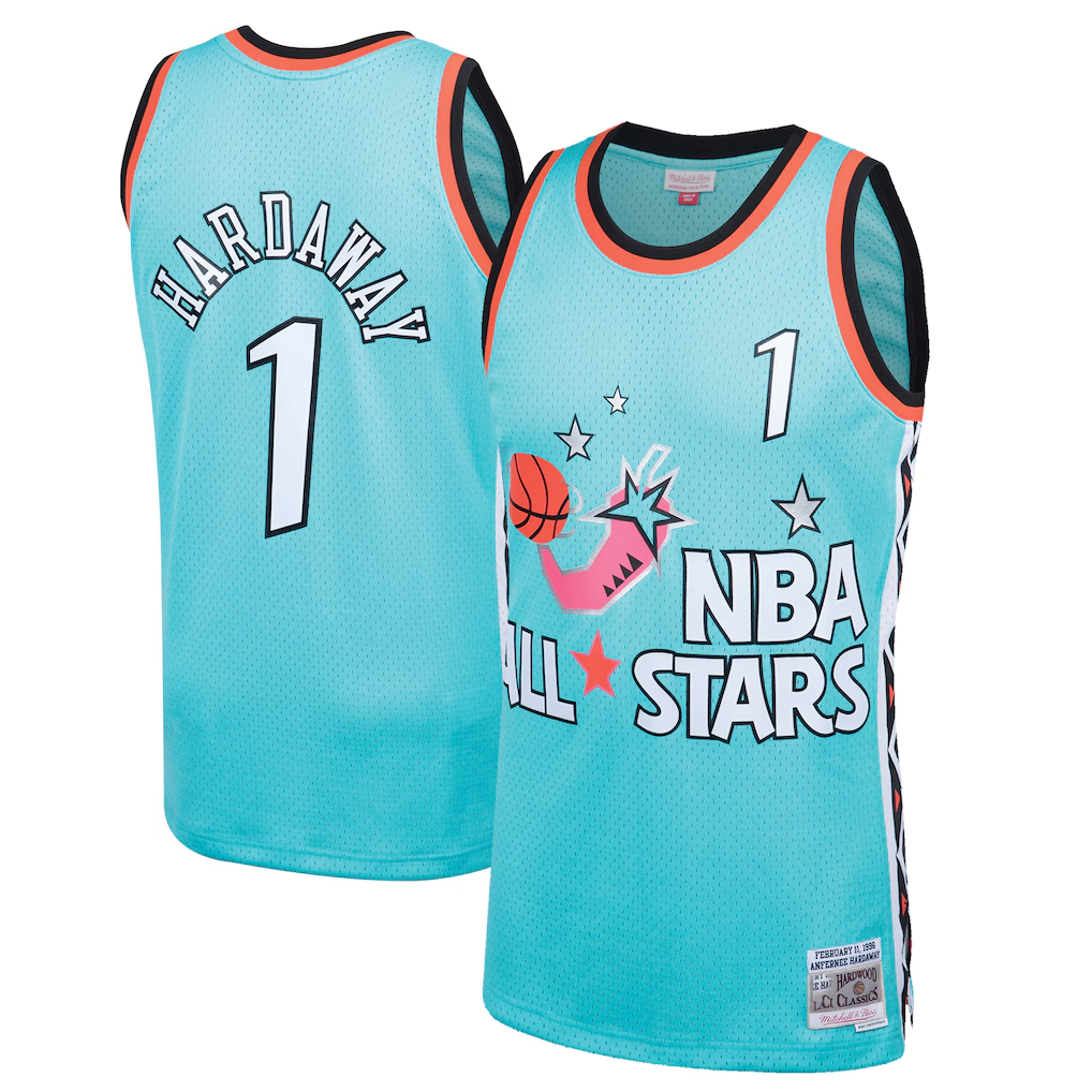 Trusc O.Magic 1996 All-Star Game #1 Penny Hardaway Mitchell & Ness Teal Hardwood Classics Swingman Jerseys