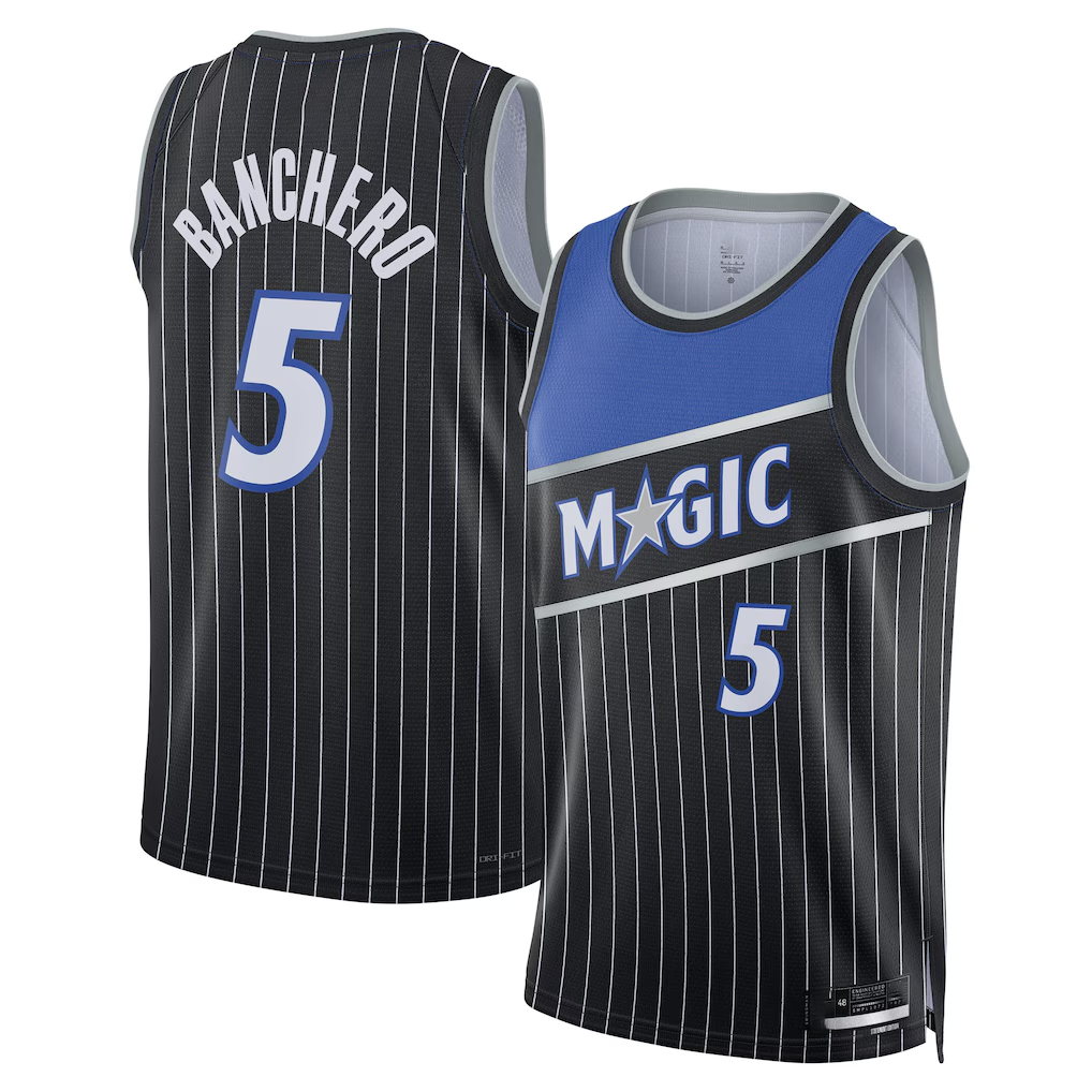 Trusc O.Magic #5 Paolo Banchero Black Swingman Jerseys - Statement Edition