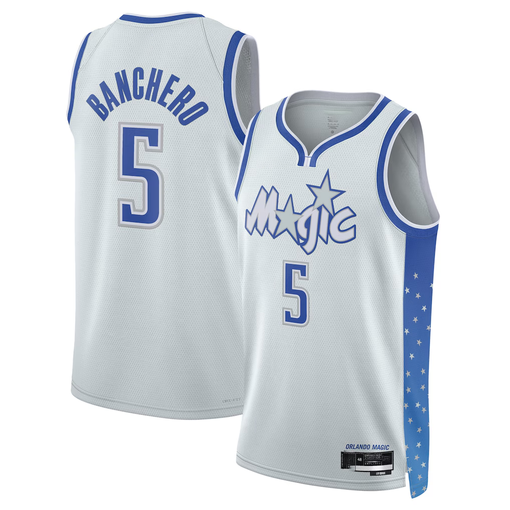 Trusc O.Magic #5 Paolo Banchero Silver 2025-26 Swingman Jerseys - City Edition