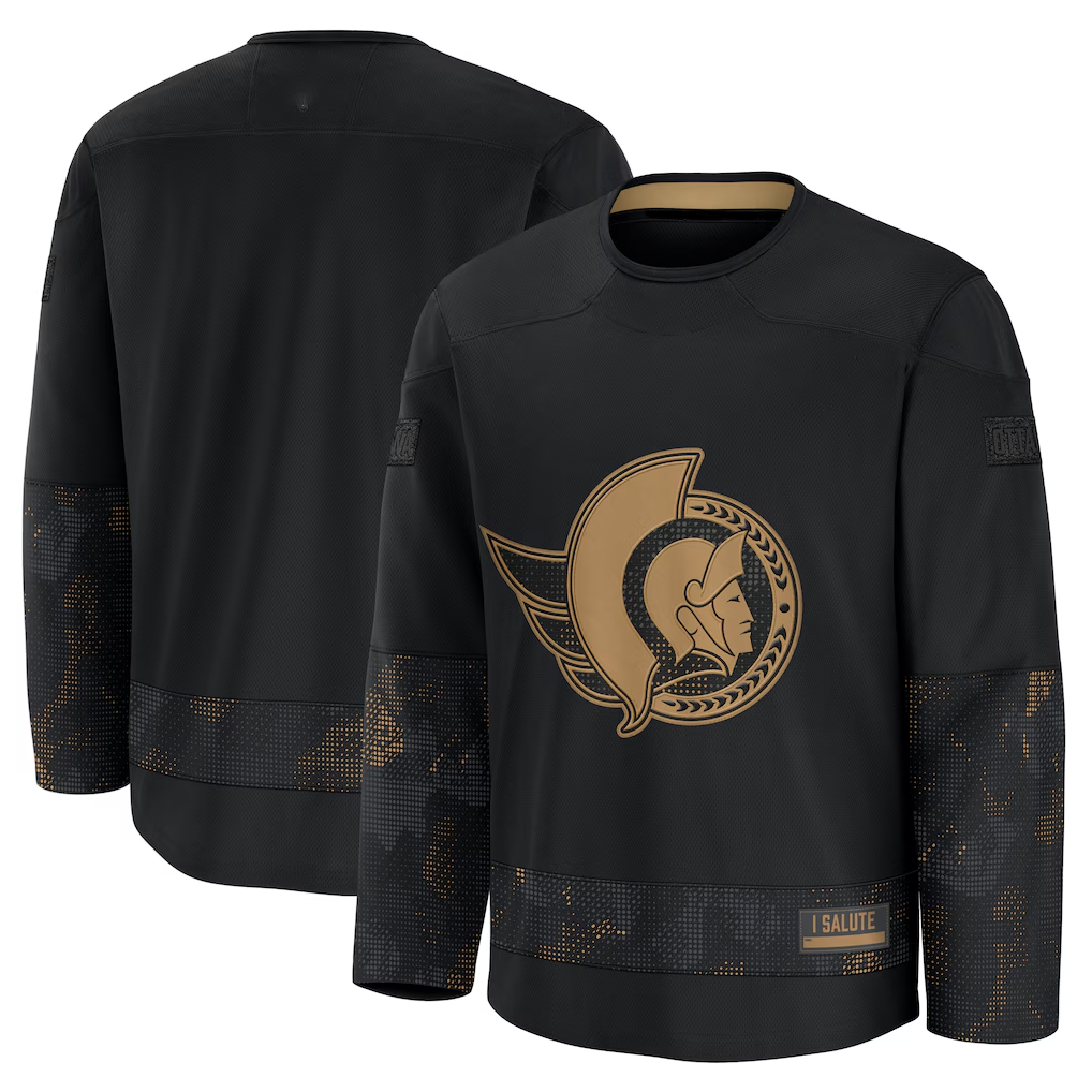 Trusc O.Senators Black 2024 Military Appreciation Practice Jerseys