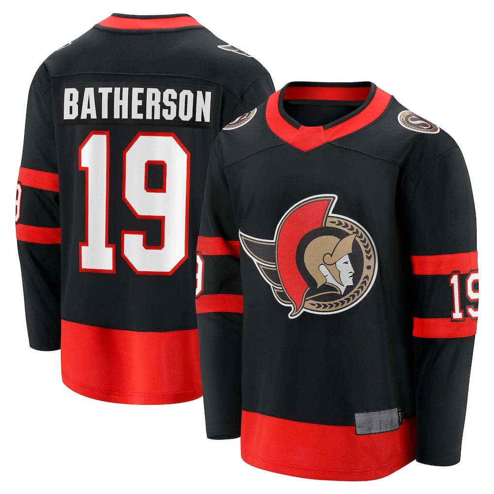Trusc O.Senators #19 Drake Batherson Black Home Breakaway Jerseys