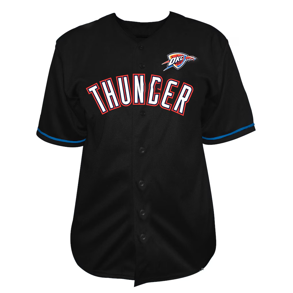 Trusc OC.Thunder Black Big & Tall Pop Full-Button Stitched Jerseys