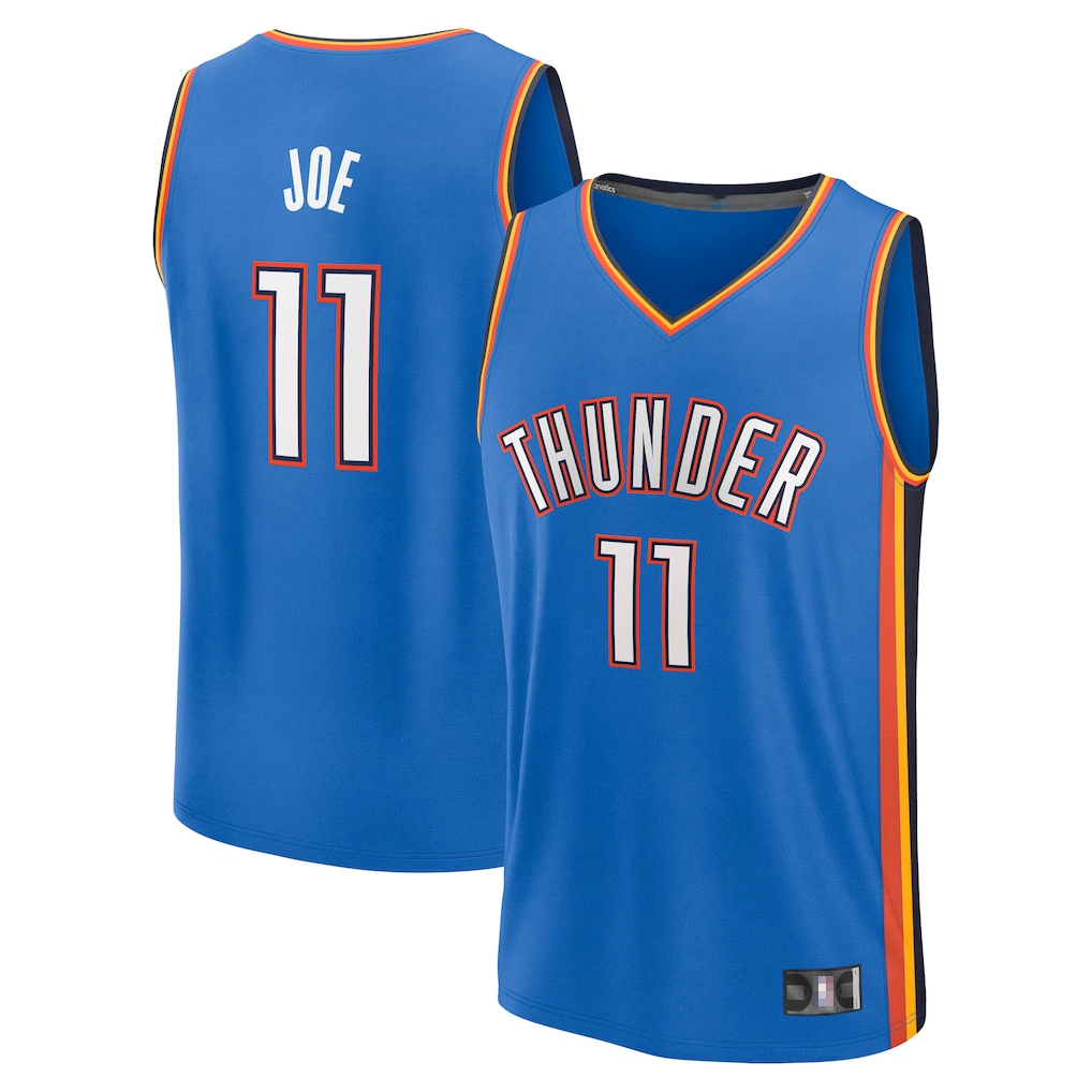 Trusc OC.Thunder #11 Isaiah Joe Blue Fast Break Replica Player Stitched Jerseys- Icon Edition
